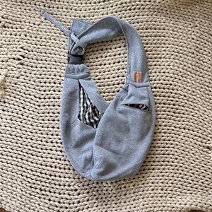 Small dog carrier grey Sling Bag with Checkered Accent
